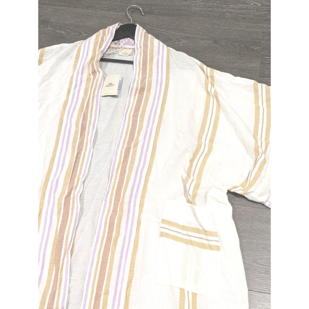 Faherty Duster NWT Cotton Cardigan Cream Southwest Stripe One Size B Yellowtail